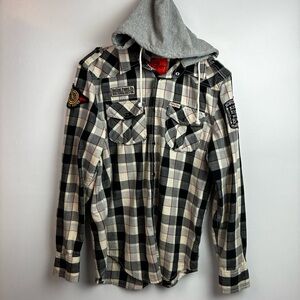 Rolling Paper Plaid Snap-Front Biker Shacket